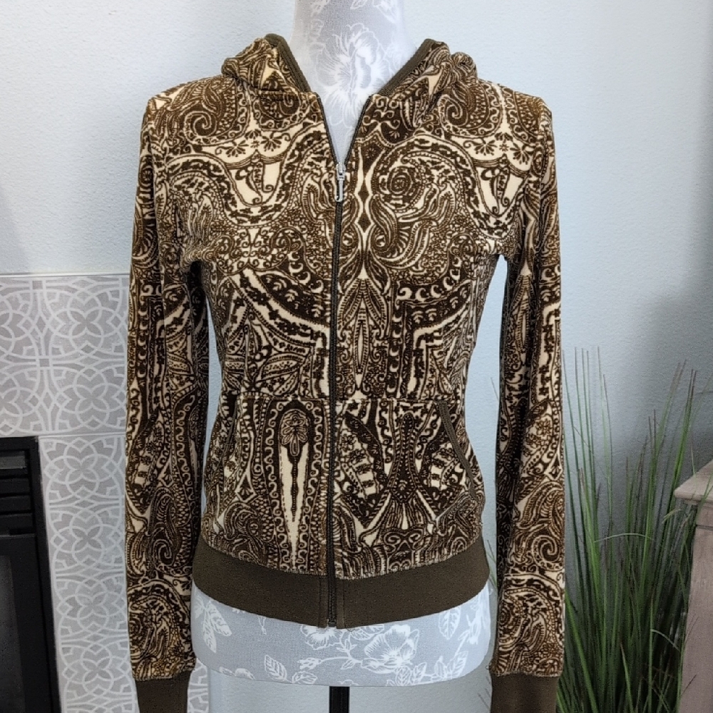 Juicy Couture Brown and Cream Hoodie